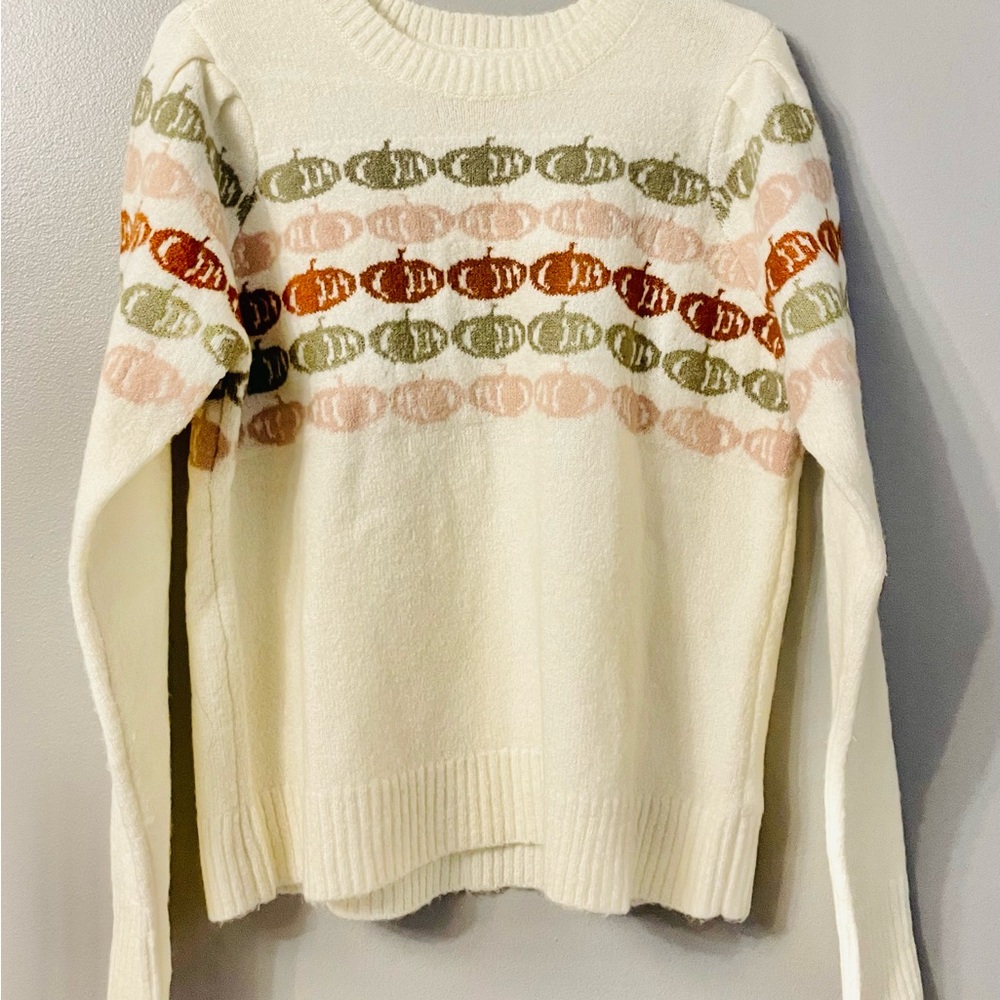 Maurices Cream Multicolor Patterned Sweater